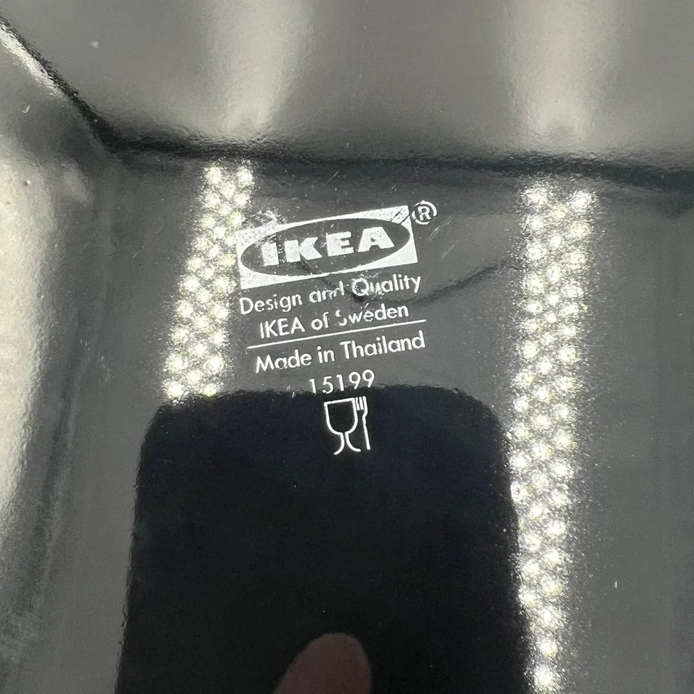 IKEA Dinner Plates Set of 6 Black Very Good 10.25 Inch Glossy Modern Dining